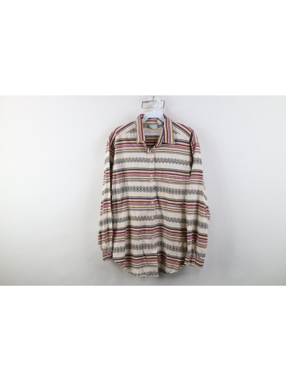Vtg 90s Streetwear Womens 22W Southwestern Aztec Collared Button Shirt Cotton